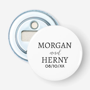 PERSONALISATIE NAAM EN TEKST STIJLVOOL MODERN TROU BUTTON FLESOPENER