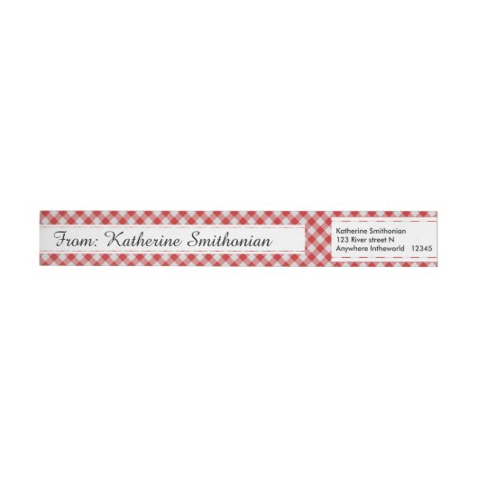 Personalisatie: Rood en wit Gingham Check Pattern (Individueel)