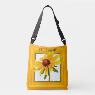 Personalisatie: Yellow Black-Eyed Susan Photograp Crossbody Tas