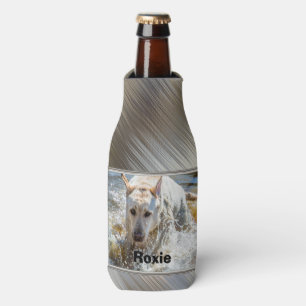 Personalisatie:  Yellow Labrador-foto omgeven Flesjeskoeler