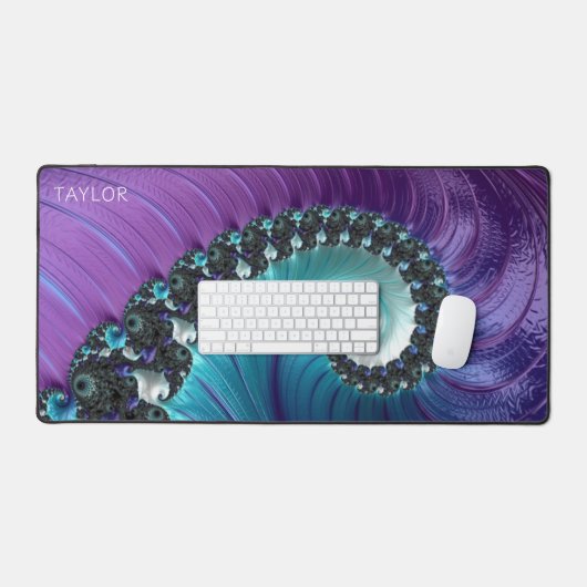 Personalisé Abstrait violet Turquoise Fractal (Clavier et souris)