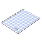 PERSONALISE Blue Gingham Pattern Notebook Notitieboek (Linkerzijde)