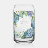 Personalise Bridal Shower Blue Hydrangeas Blikvorm Glas (Achterkant)