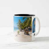 Personalise Gili Trawangan Island Paradise Beach  Tweekleurige Koffiemok (Voorkant rechts)