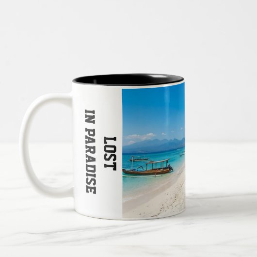 Personalise Gili Trawangan Island Paradise Beach  Tweekleurige Koffiemok (Links)
