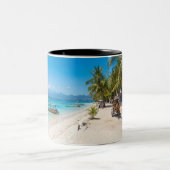 Personalise Gili Trawangan Island Paradise Beach  Tweekleurige Koffiemok (Center)