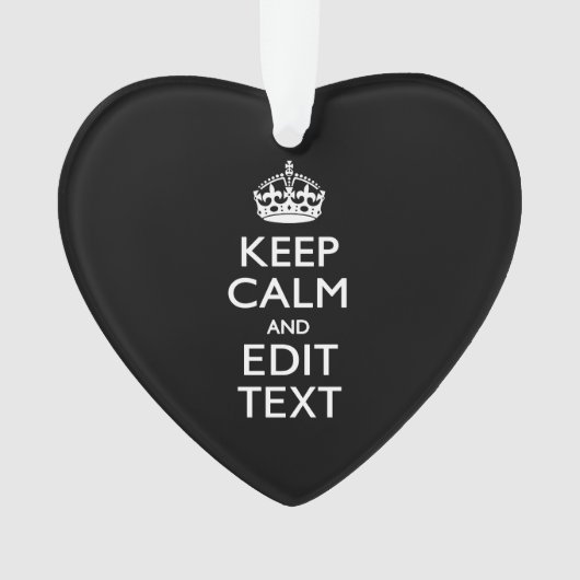 Personalisé KEEP CALM Votre texte en noir (devant)