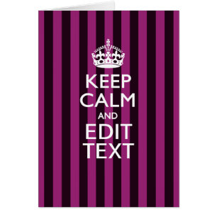 Personalisé KEEP CALM Votre Texte Fuchsia Stripes