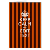Personalisé KEEP CALM Your Text on Orange Stripes (Devant)