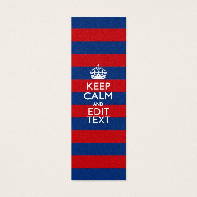 Personalisé KEEP CALM Your Text on Stripes (Devant)