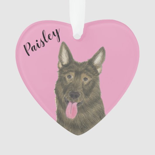 Personalisé Pink Heart Sable German Shepherd (devant)
