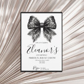 Personalised 18th Black Bow Birthday Invitation