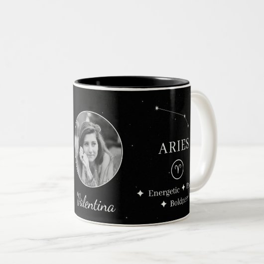 Personalised Aries Zodiac Constellation Coffee Mug (Devant droit)