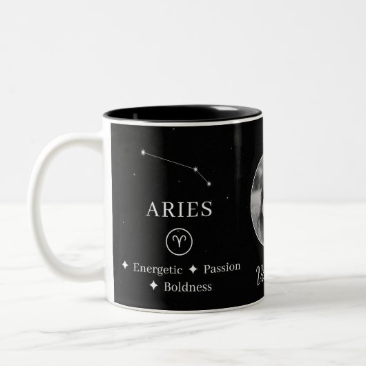 Personalised Aries Zodiac Constellation Coffee Mug (Gauche)