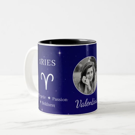 Personalised Aries Zodiac Symbol Traits Coffee Mug (Devant gauche)