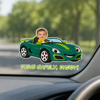 Personalised Baby Photo Drive Safely Daddy Cartoon Sticker