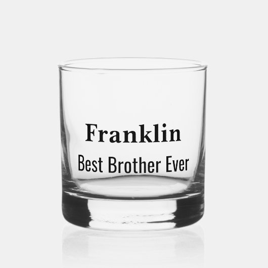 Personalised Best Brother Ever Monogrammed Whisky Glas (Voorkant)