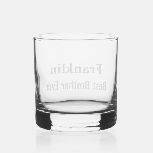 Personalised Best Brother Ever Monogrammed Whisky Glas (Achterkant)