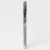 Personalised black and white marble name iPhone hoesje (Rechterkant)