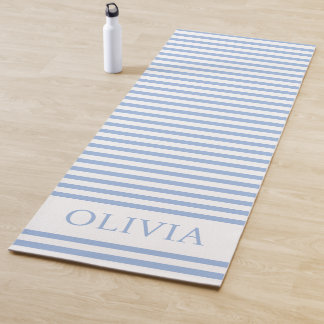 Personalised Blue and white stripes beach house  Yogamat