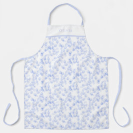 Personalised Blue Paint Strokes Pattern Apron Schort