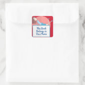 PERSONALISED BOEKPLAAT MEISJE BOEK, STUDENTENBOEK VIERKANTE STICKER (Tas)