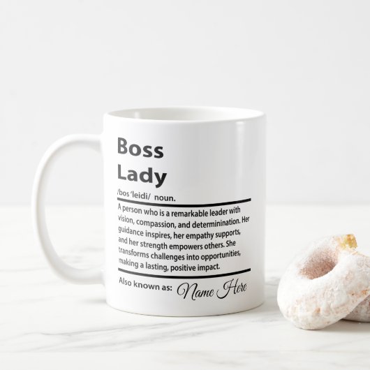 Personalised Boss Lady Definition Koffiemok (Met donut)