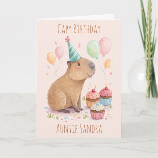 Personalised Capybara Birthday Card Kaart (Voorkant)