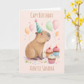 Personalised Capybara Birthday Card Kaart (Gele Bloem)