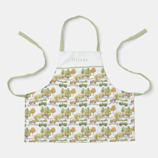 Personalised Cars Pattern Apron. Schort