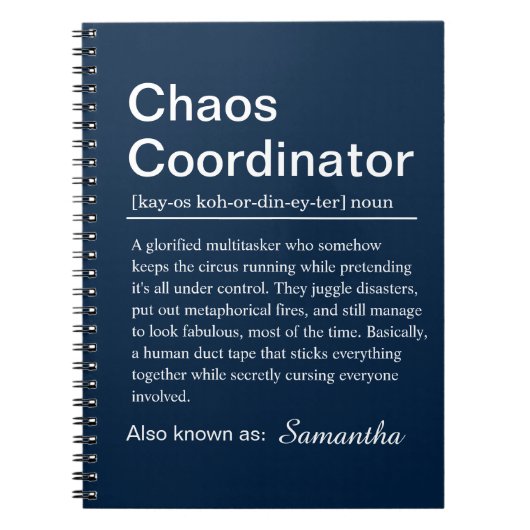 Personalised Chaos Coordinator Definition Notitieboek (Voorkant)