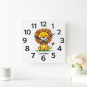 Personalised Child's Wall Clock Vierkante Klok (Huis)