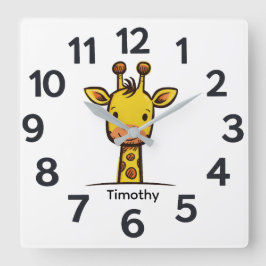 Personalised Child's Wall Clock Vierkante Klok