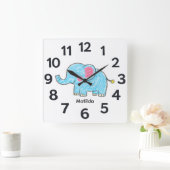 Personalised Child's Wall Clock Vierkante Klok (Huis)