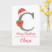 Personalised Christmas Card - Letter C Kaart (Gele Bloem)