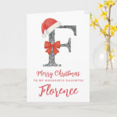 Personalised Christmas Card - Letter F Kaart (Gele Bloem)