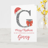 Personalised Christmas Card - Letter G Kaart (Gele Bloem)
