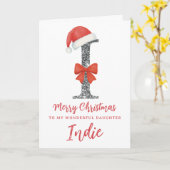 Personalised Christmas Card - Letter I Kaart (Gele Bloem)