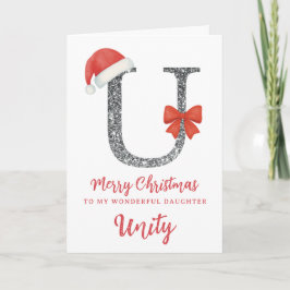 Personalised Christmas Card - Letter U Kaart