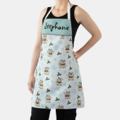 Personalised Christmas Goose Carol Singers Apron Schort (Insitu)
