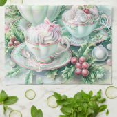 personalised christmas, pastel christmas, pink and theedoek (Gevouwen)