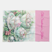 personalised christmas, pastel christmas, pink and theedoek (Horizontaal)