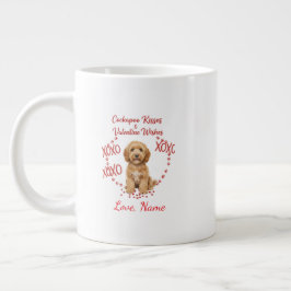 Personalised Cockapoo Kisses Valentine Wishes Extra Grote Beker