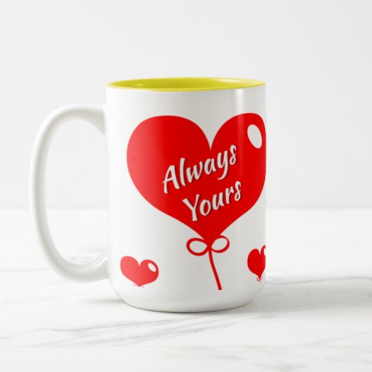 Personalised Coffee Mug For Girlfriend-Boyfriend Tweekleurige Koffiemok (Links)