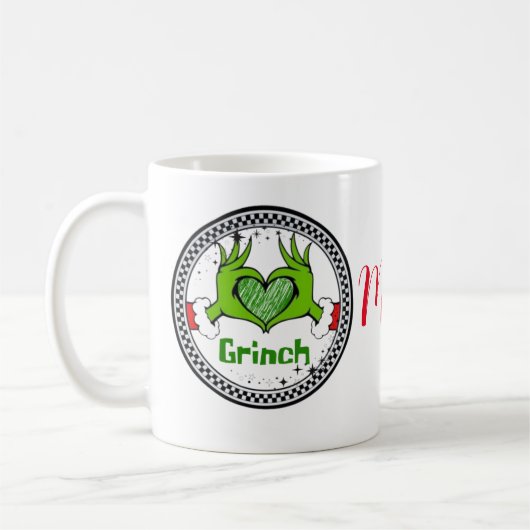 personalised coffee mug with Christmas motif. (Gauche)