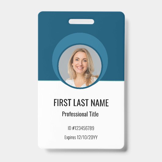 Personalised Corporate Employee ID Badge Blue (Face)