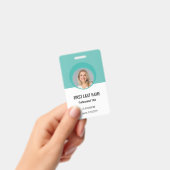 Personalised Corporate Employee ID Badge Teal (Manuel / portable)