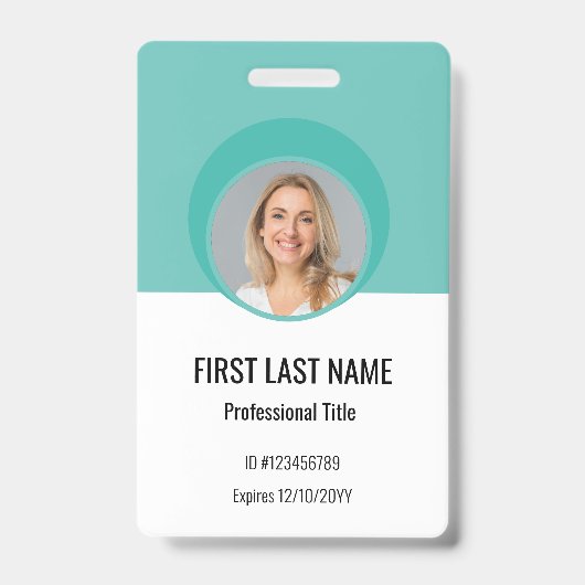 Personalised Corporate Employee ID Badge Teal (Avant)