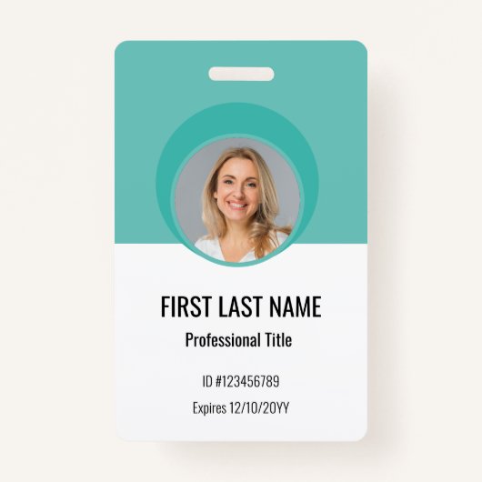 Personalised Corporate Employee ID Badge Teal (Devant)