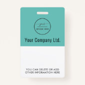 Personalised Corporate Employee ID Badge Teal (Dos)